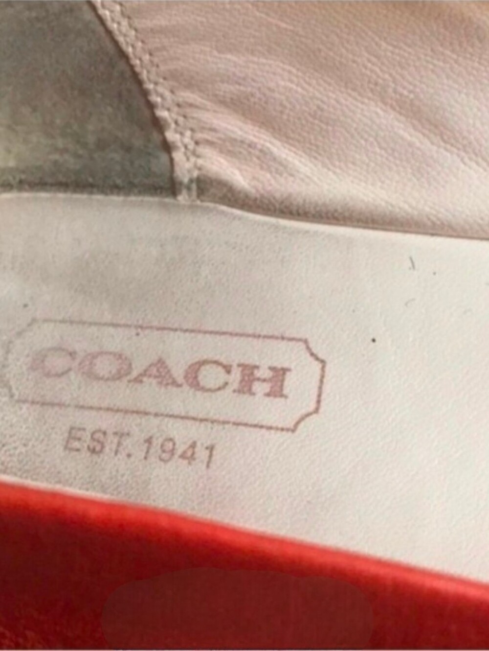Rare Vintage Coach Lauren Signature Op Art Ballet Flats Size 8B Coral & Gold - Picture 7 of 11